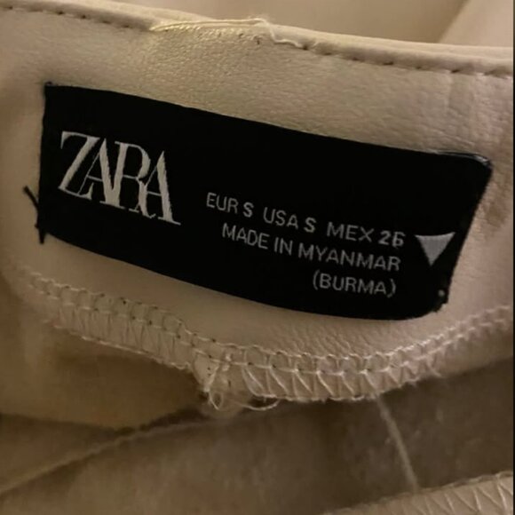off white leather pants- Zara size S - Picture 4 of 4